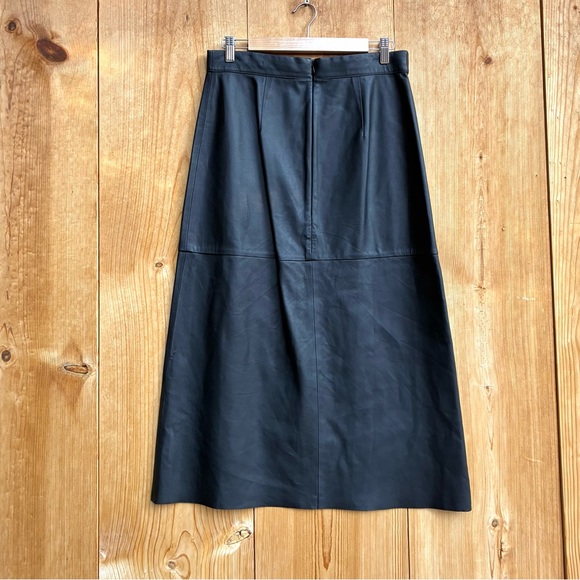 COS Leather Black Midi Skirt $479 MSRP Sz 10 - Picture 9 of 9